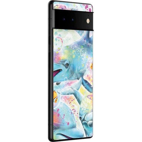 Pastel Dolphins by Sheena Pike Google Pixel 6 Skin